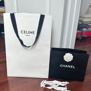 Celine Black and White Shopping Bag